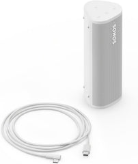 Sonos Roam 2 | Leichter, mobiler und wasserdichter Speaker mit Bluetooth, WLAN, mindestens 10 Stunden Akkulaufzeit und Voice Control für drinnen und draußen - Weiß