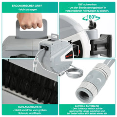 Sonnewelt Schlauchtrommel mit Handbrause und Gartenschlauch