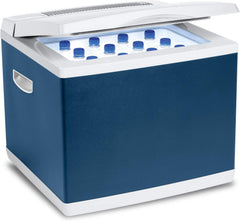 Mobicool MB40, Hybrid, tragbare Kompressor- thermoelektrische-Kühlbox/Gefrierbox, 38 Liter, 12 V und 230 V für Auto, Lkw, Steckdose, Blau