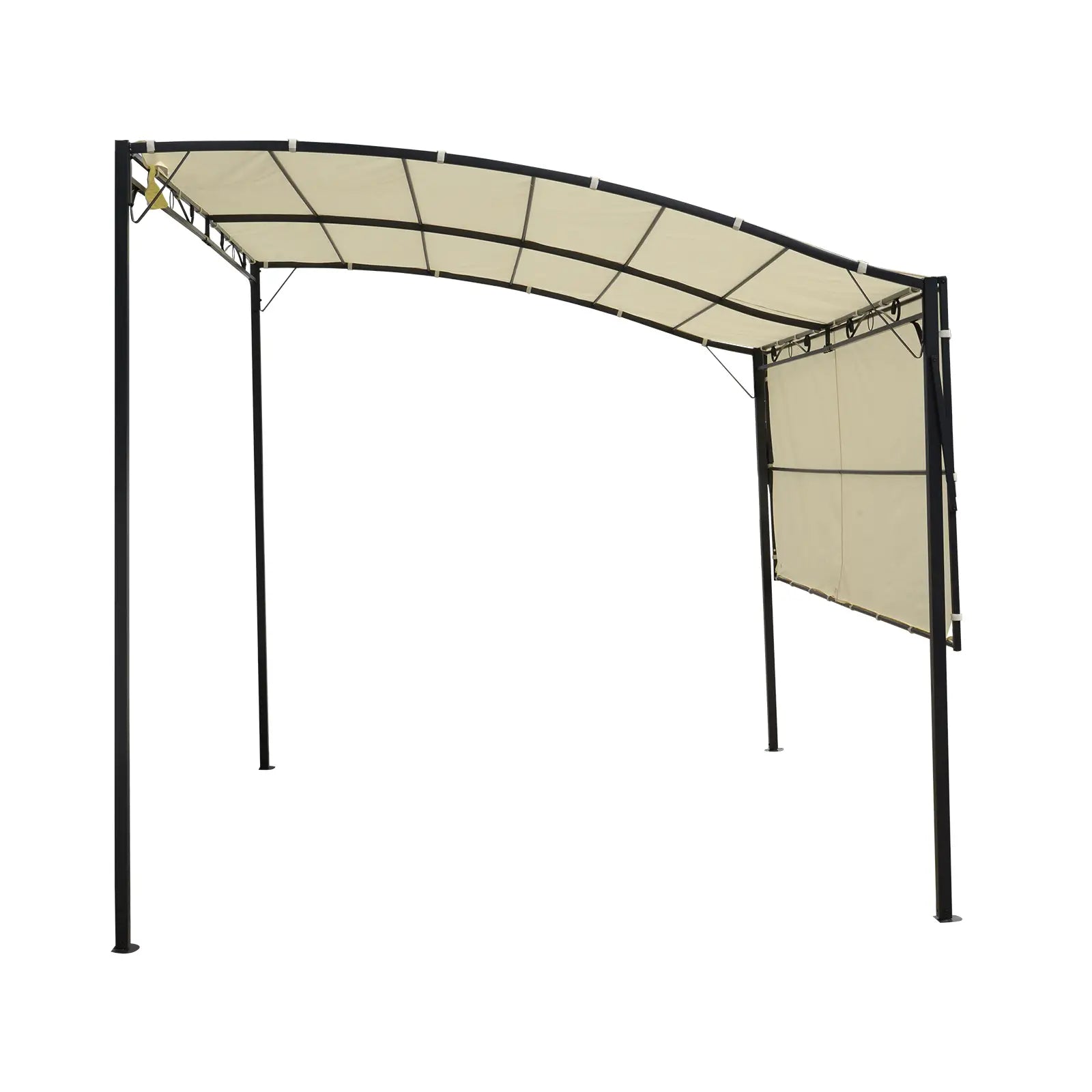 Outsunny Pergola Gartendach klappbares Seitendach Wandmontage