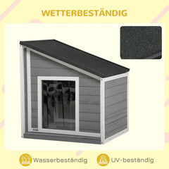 PawHut Hundehütte Outdoor aufklappbares Dach wetterfest Tannenholz