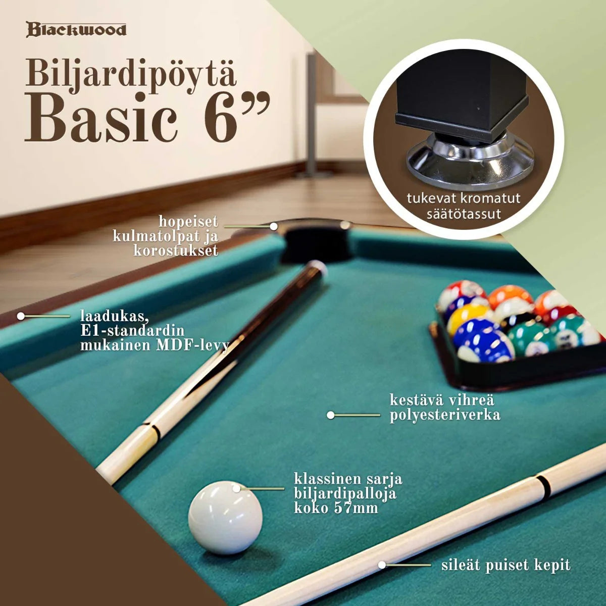 Blackwood Billardtisch Basic 6'
