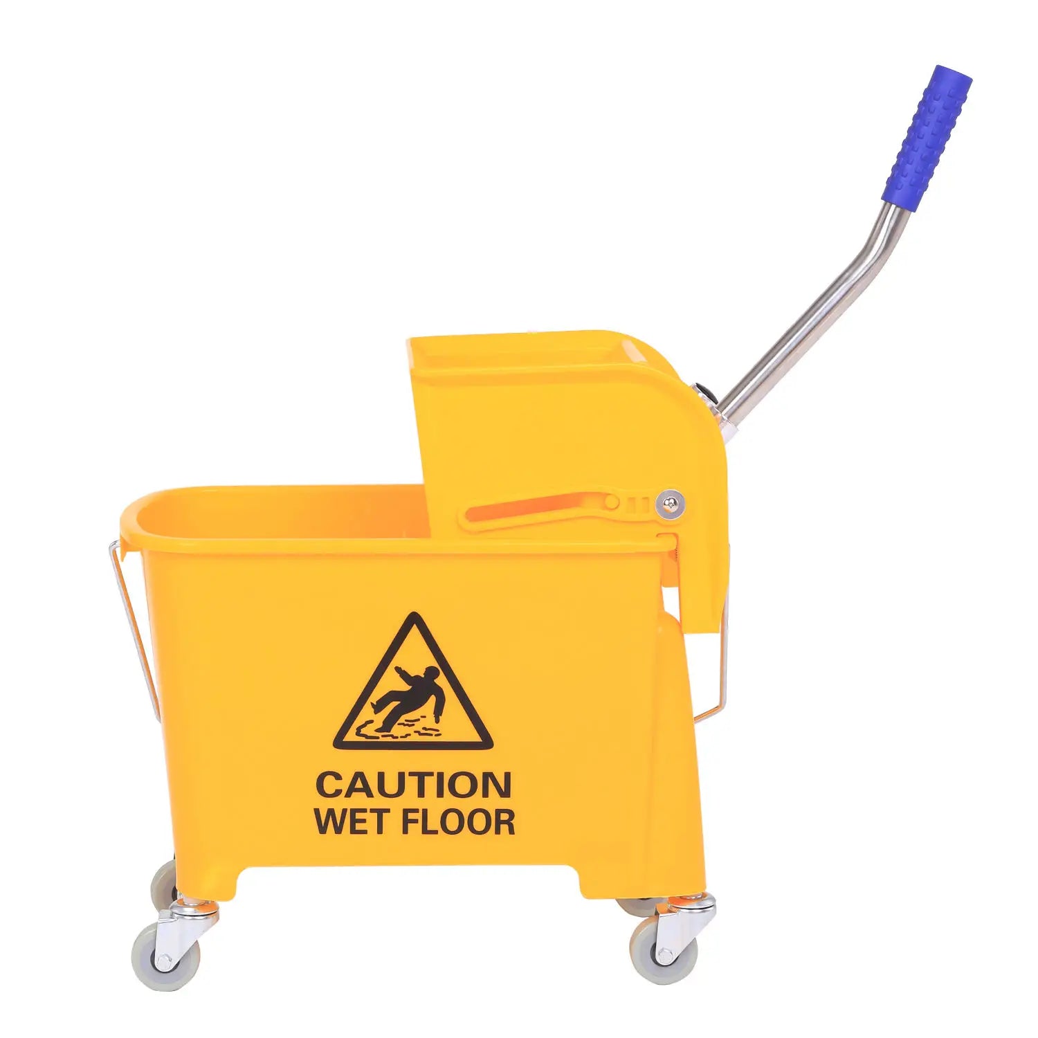HOMCOM Putzeimer mit Auswringer 2 Fächer mit Rollen