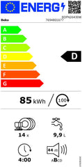 Beko BDFN26420W b300 freistehender Geschirrspüler, unterbaufhig, Platz für 14 Magedecke, Pro Inverter Motor, TrayWash, HygieneIntense, 6 Programme, WaterSafe+, Wei