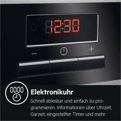 AEG Einbaubackofen – Serie 5 Ringheißluft: Gleichmäßige Garergebnisse auf 3 Ebenen – Pyrolyse Selbstreinigung – 25 Automatikprogramme – LED-Touchdisplay – Schnellaufheizung – Schwarz – BPE53516AB