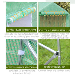 Outsunny Foliengewächshaus begehbar UV-beständig mit Rolltür