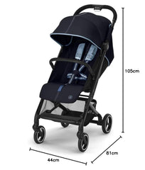 Cybex Gold Kinderwagen Beezy mit One-Pull Harness, Ab Geburt bis ca. 4 Jahre (max. 22 kg), Kompakt und ergonomisch, Almond Beige (Beige mit schwarzem Rahmen)