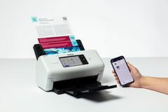 Brother ADS-4700W, Professioneller Dokumentenscanner mit USB, LAN und WLAN, Duplex Scan, Touchscreen, ADS4700WRE1, Weiß