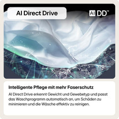 LG F4WV7080, Klasse A, Frontlader-Waschmaschine 8 kg, 1400 U/Min, AI Direct Drive, Wi-Fi, Tiefenreinigung mit Dampf, Große Kapazität, TRIPLE A, Außentür aus Sicherheitsglas, 62 x 60 x 85 cm ꟷ Weiß
