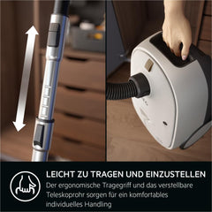 AEG CLEAN 6000 AB61C2DB Staubsauger mit Beutel / hohe Saugleistung / inkl. Polsterdüse / 50 % Recyclingkunststoff / ideal für Haustierbesitzer / Reinigen von Polstern / 12 m Kabel / 750 W / Blau