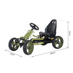 HOMCOM Kinder Gokart Tretauto Armee-Design Handbremse verstellbar