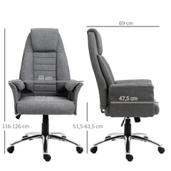 HOMCOM Bürostuhl Drehstuhl Retro Design höhenverstellbar grau