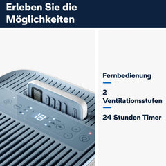 De'Longhi Pinguino PAC EM82, Mobile Klimaanlage für Rume bis zu 80 m, 9.400 BTU, 2,4 kW, 63 dB, Entfeuchtungsfunktion, Energieklasse A, 24h-Timer, Wei