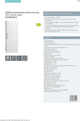 Siemens GS54NAWCV iQ500 Gefrierschrank, 176 x 70 cm, 327 L, noFrost nie wieder abtauen, bigBox Platz für großes Gefriergut, varioZone flexible Glas-und Schubladen, Weiß