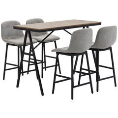 HOMCOM Bartisch-Set 5-tlg. mit Barhockern viel Platz hoher Sitzkomfort