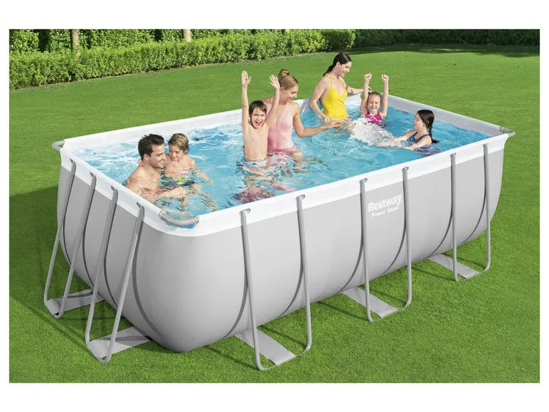 Power Steel™ Frame Pool-Set mit Filterpumpe, ca. L 412 x B 201 x L 122 cm