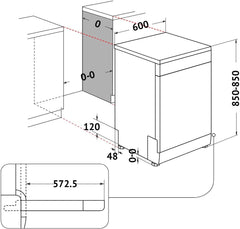 Bauknecht B2F HD624 A Freistehender Geschirrspüler/ 60 CM/ 14 Maßgedecke/Hygieneprogramm/Vollwasserschutz/Startzeitvorwahl