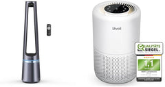 Rowenta QU5062 Eclipse 3in1 Luftreiniger, Heizlüfter, Ventilator, filtert 99,9% der Partikel, für 30 m2 Raumgröße, schnelle Heizung bis zu 35°C, automatischer Tag- und Nachtmodus, Schwarz/Grau
