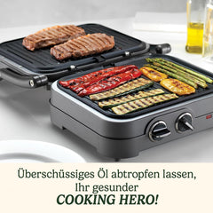 Cuisinart Hot Plate Entertaining Grill & Griddle | XL Elektrischer Plancha Grill, Teppanyaki Grillplatte für zu Hause | Antihaftbeschichtete abnehmbare Platte, 2-Zonen-Temperaturregelung bis zu 260°C