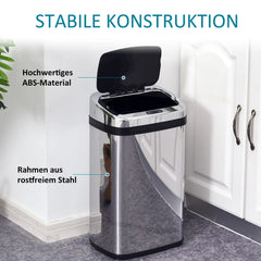 HOMCOM Automatik Mülleimer mit Sensor Edelstahl