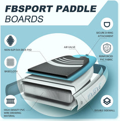 Premium-Stand-Up-Paddle-Board, Yoga-Board mit strapazierfähigem SUP-Zubehör und Tragetasche | Breiter Stand, Surf-Kontrolle, rutschfestes Deck, Leine, Paddel und Pumpe für Jugendliche und Erwachsene