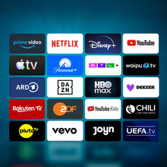 DYON Smart 40 VX-2-40 Zoll (100 cm) Full-HD Smart TV mit HD Triple Tuner (DVB-C/-S2/-T2), App Store, Prime Video, Netflix, YouTube, DAZN, Disney+, waipu.TV, Hotelmodus