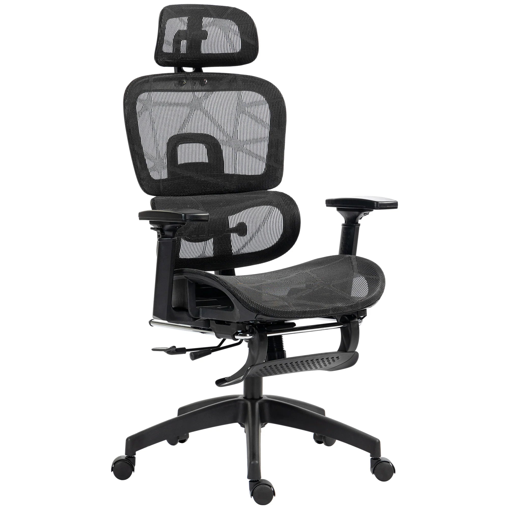 HOMCOM Bürostuhl ergonomisch verstellbar mit Liegefunktion