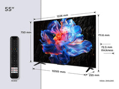 TCL 55V6C 55 Zoll Direct LED TV, 4K HDR Fernseher, Smart TV mithilfe von Google TV (Dolby Audio, Motion Clarity, Kompatibel mit Google Assistant & Alexa)