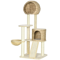 PawHut Kratzbaum Katzenhaus mit Hängematte und Aussichtsplattform