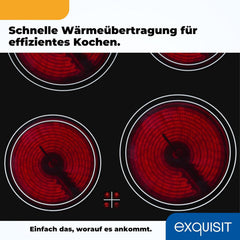 Exquisit Standherd, Standherd 50 cm Breite, Massekochfeld, einfach zu bedienen, 48 l Garraum, Elektro-Standherd 50 cm, EH9-3-090 weiss