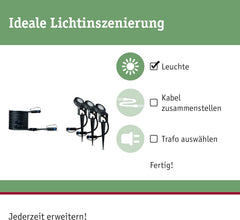 Paulmann Leuchten Paulmann 93696 Outdoor Plug & Shine 3er-Set Spot Sting Basisset IP67 3000K 3 x 6W
