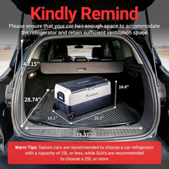 AAOBOSI Compressor Cool Box 36 L, Cool Box Car with WiFi App Control, 12/24 V and 100-240 V Electric Cool Box, up to -20 °C for Car, Truck, Boat, Motorhome, Camping, Double Zone