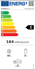 Heinrich´s Gefrierschrank 61Liter -18°C Freezer, 3x Gefrierschublade, 7 Stufen Temperaturregler, Airflow, wechselbarer Türanschlag weiß