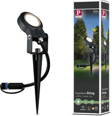 Paulmann Leuchten Paulmann 93696 Outdoor Plug & Shine 3er-Set Spot Sting Basisset IP67 3000K 3 x 6W