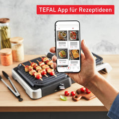 Tefal OptiGrill 4in1 Kontaktgrill mit Backschale, Aufklappbar, Tischgrill, 9 Programme, Garstufenanzeige, Elektrogrill, Backofen, GC776D10