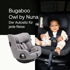 Bugaboo Owl by Nuna Isofix Kindersitz von der Geburt bis 4 Jahre, 0-18 kg. 360 Grad drehbar, Gruppe 0+/1, ultimativer Komfort und Sicherheit, verstärkte Schale und seitlicher Aufprallschutz, Grey