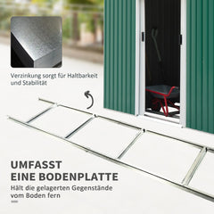 Outsunny Gerätehaus Gartenschuppen wetterfest viel Stauraum Stahl