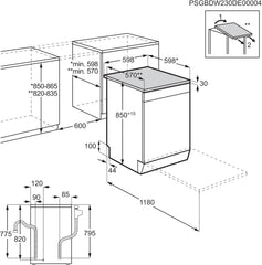 AEG Vollintegrierter Geschirrspüler 60cm, Spülmaschine Serie 7000: mit Glasschutz, Energieklasse A, Besteckschublade, personalisierte Zeit-Steuerung, leise 41dB, ComfortRails, Wasserstopp, FSE7676AP