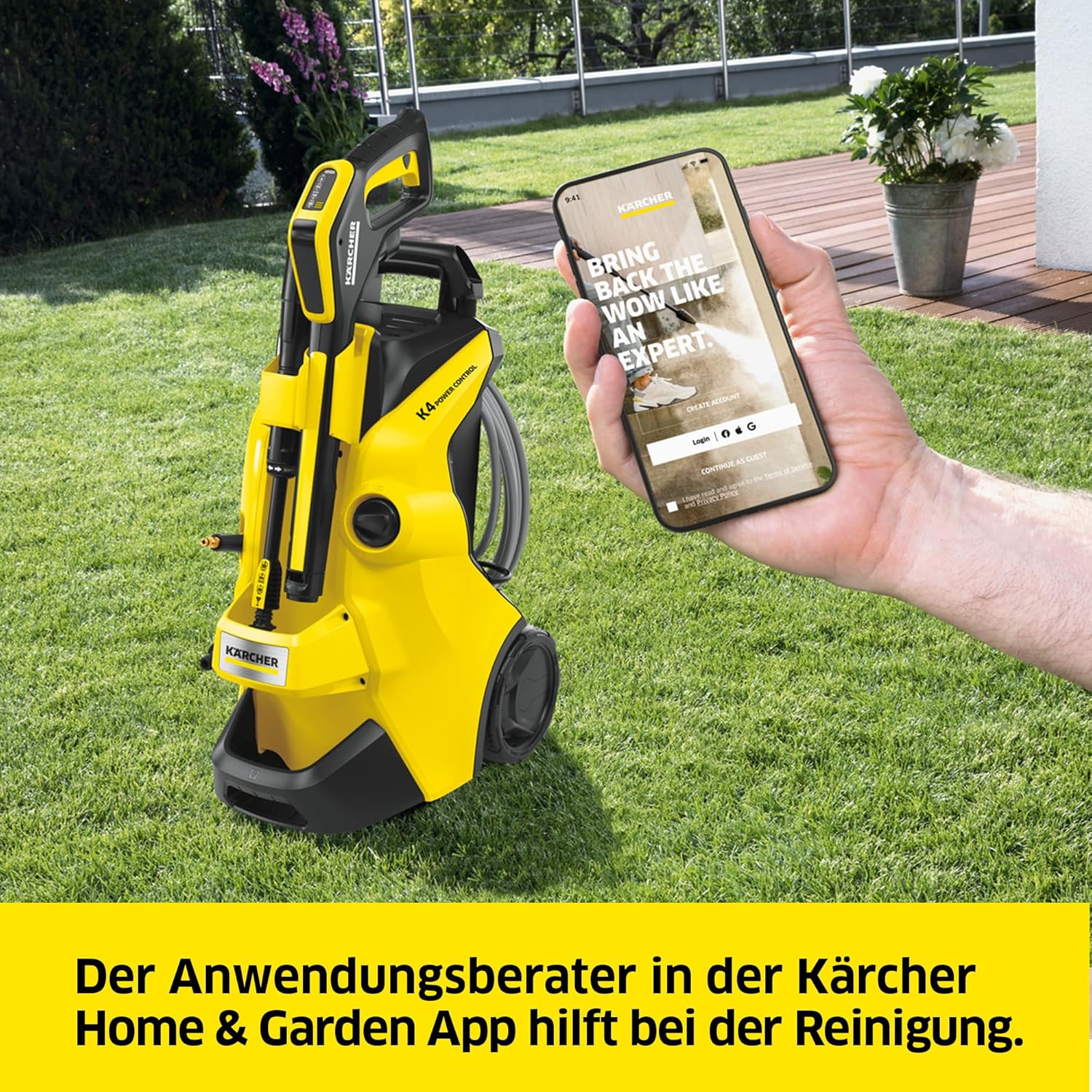 Kärcher Hochdruckreiniger K 4 Power Control Flex Home, Druck: max. 130 bar, Fördermenge: 420 l/h, Fläche: 30 m²/h, Wasserfilter, Gewicht: 11,5 kg, Hochdruckpistole, Dreckfräser, Strahlrohr, Home Kit