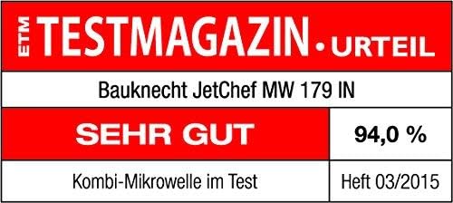Bauknecht Jet Chef MW 179 IN Edelstahl 5in1-Multifunktionsmikrowelle/ 1000 W/ 33 L Garraum/Heißluft 1500 Watt/ Quartz Grill 1200 W/DualCrisp/ Dampfgaren/Schmelz- und Schnellauftau-Funktion