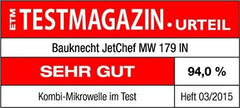 Bauknecht Jet Chef MW 179 IN Edelstahl 5in1-Multifunktionsmikrowelle/ 1000 W/ 33 L Garraum/Heißluft 1500 Watt/ Quartz Grill 1200 W/DualCrisp/ Dampfgaren/Schmelz- und Schnellauftau-Funktion
