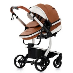 3 in 1 Kombikinderwagen 3 in 1 Reisesysteme Kinderwagen Infant Hochlandschaft Liegender Buggy Kinderwagen Neugeborenen Kinderwagen Faltbarer Standardkinderwagen (906 White)