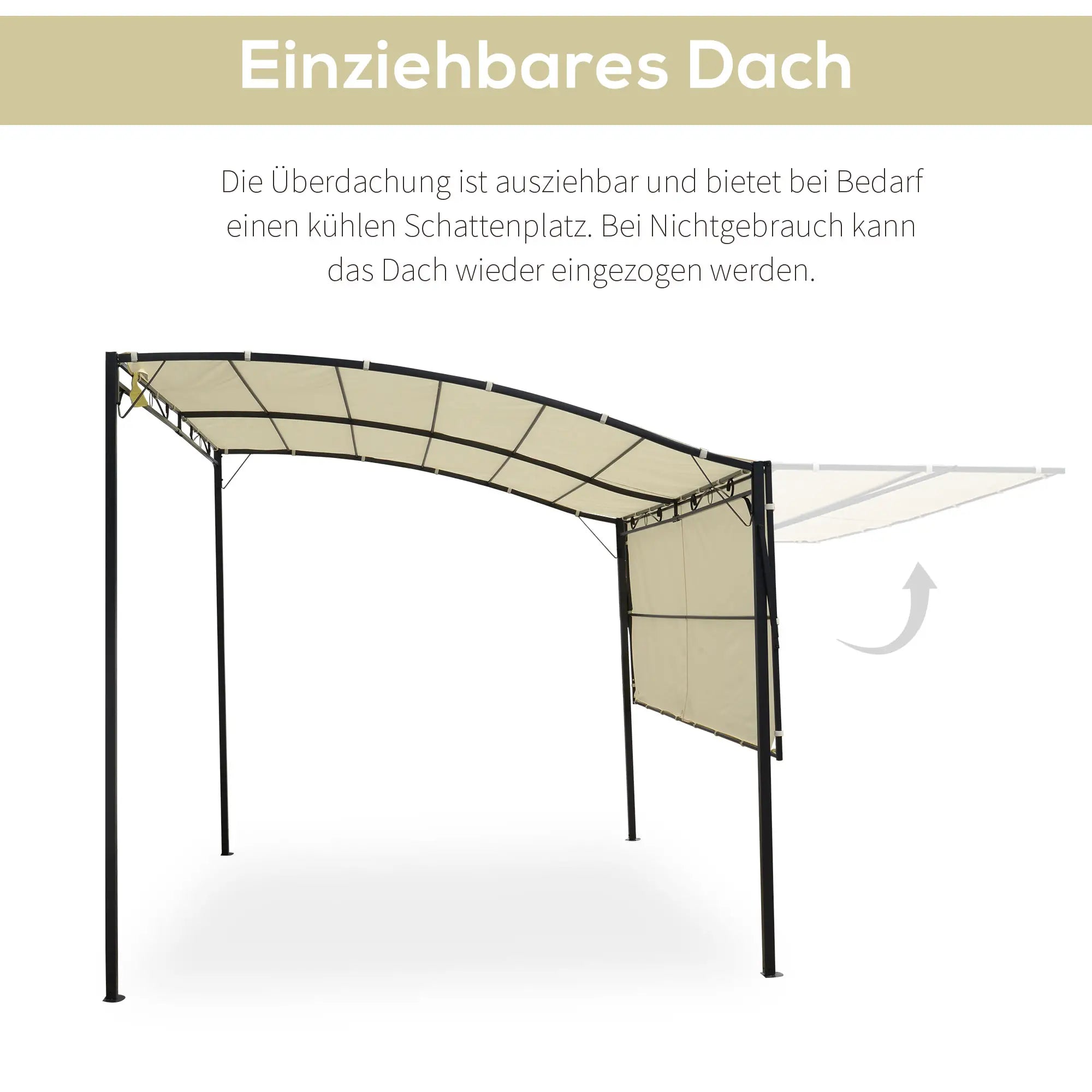 Outsunny Pergola Gartendach klappbares Seitendach Wandmontage