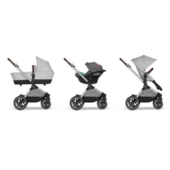 CYBEX Gold Kinderwagen EOS Lux 2-in-1 mit Babyschale Aton B2 i-Size und Babyschalen-Adapter, Reisesystem, Ab Geburt bis 22 kg (ca. 4 Jahre), Moon Black (Schwarz)
