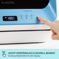 Klarstein  ia Mini Geschirrspüler, Spülmaschine mit Platz für 2 Maßgedecke, 6 Programme, 5 L Wasser benötigt, LED-Display, Touch, Tischgeschirrspüler inkl. Zubehör, schwarz