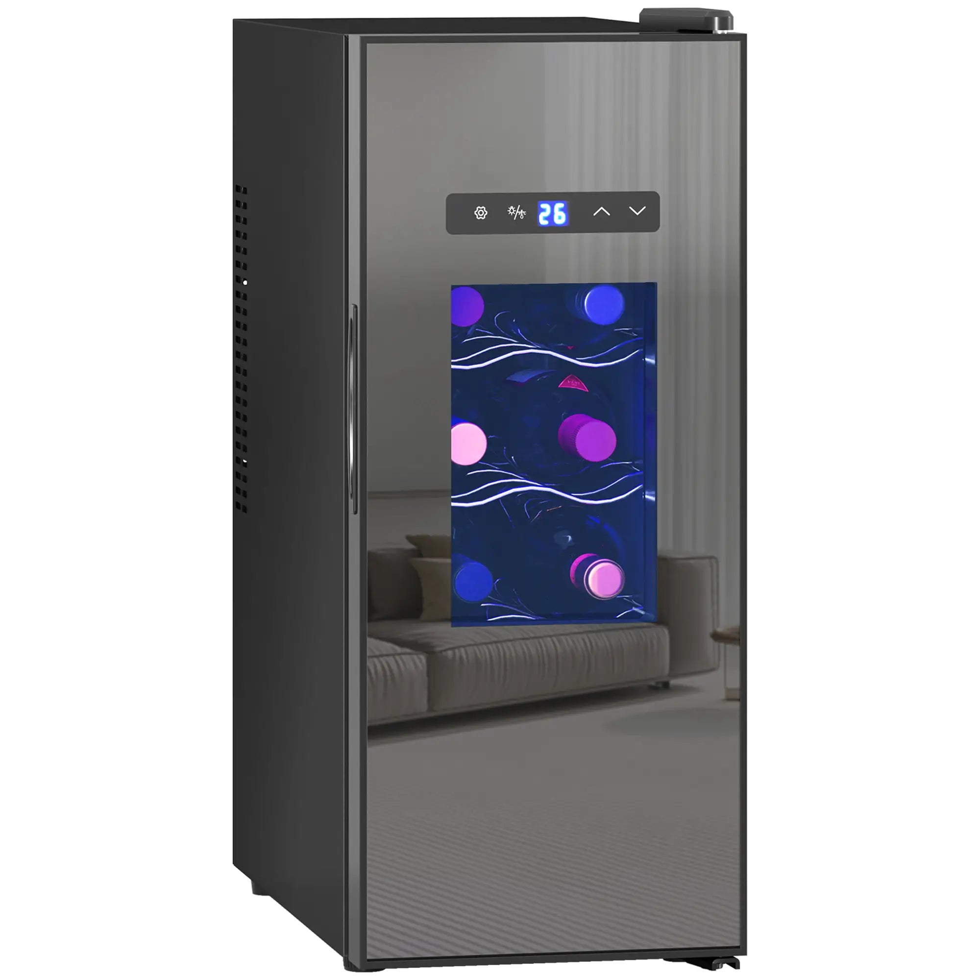 HOMCOM Weinkühlschrank 12 Flaschen 30 L Schwarz