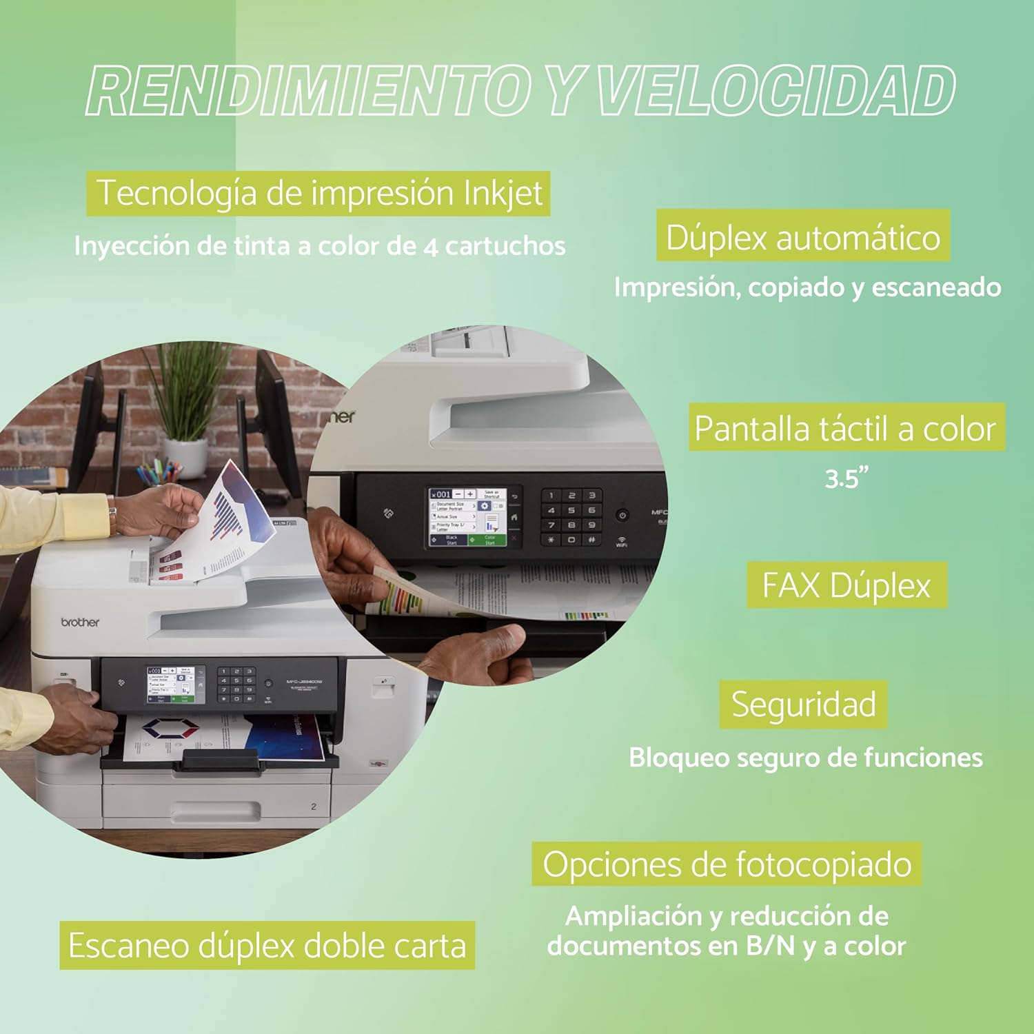 Brother MFC-J6940DW DIN A3 4-in-1 Farbtintenstrahl-Multifunktionsgerät (2 x 250 Blatt Papierkassette, Drucken, scannen, kopieren, faxen), Weiß, Mittel