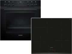 Siemens EQ522IA01, Einbauherd-Set, Bestehend aus HE517GBS4 Herd, 60 x 60 cm, 3D Heißluft, Selbstreinigung, Clip Auszug & EI645CFB6E Induktionskochfeld, Bräterzone, powerBoost, Edelstahl Rahmen
