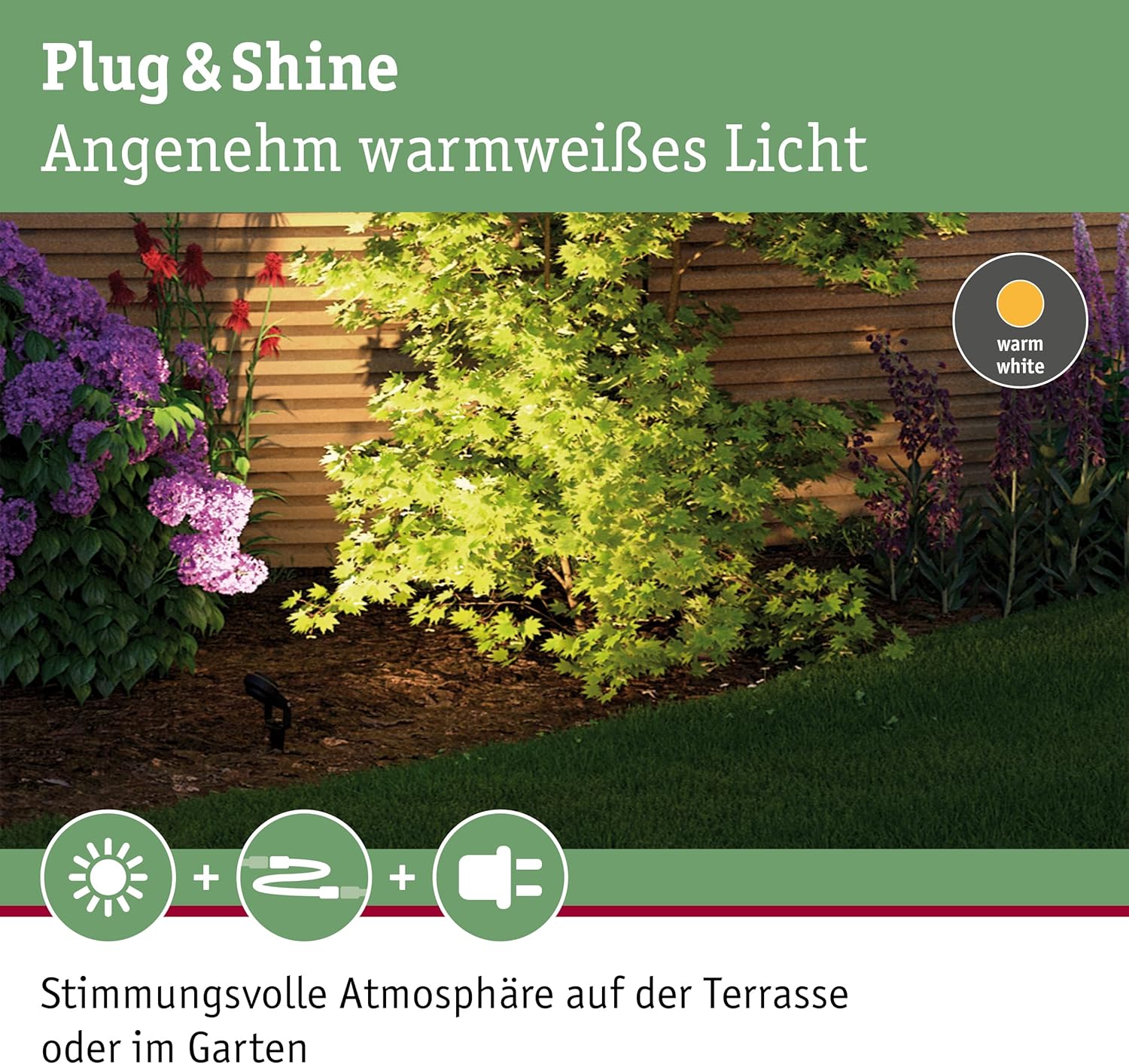 Paulmann Leuchten Paulmann 93696 Outdoor Plug & Shine 3er-Set Spot Sting Basisset IP67 3000K 3 x 6W