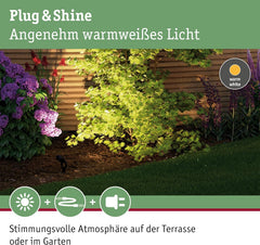 Paulmann Leuchten Paulmann 93696 Outdoor Plug & Shine 3er-Set Spot Sting Basisset IP67 3000K 3 x 6W